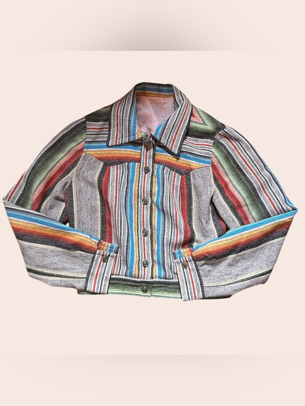Multicolor Striped Cotton Blend Jacket